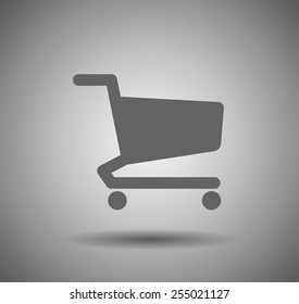 Flat icon of shopping cart