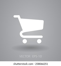 Flat icon of shopping cart