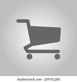 Flat icon of shopping cart