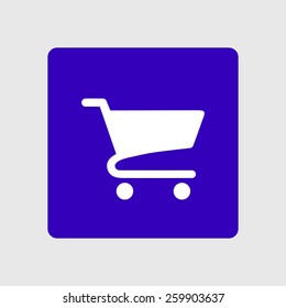Flat icon of shopping cart