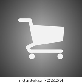 Flat icon of shopping cart