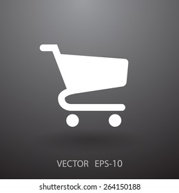 Flat icon of shopping cart