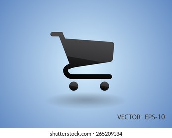 Ícone plano do carrinho de compras