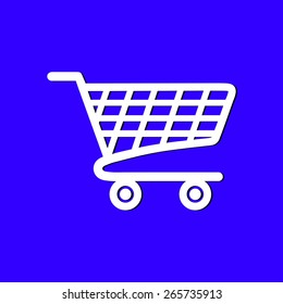Flat icon of shopping cart