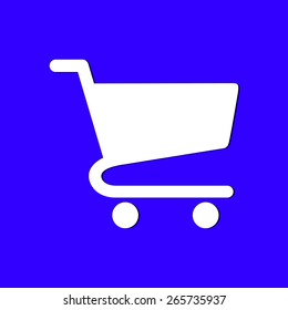Flat icon of shopping cart