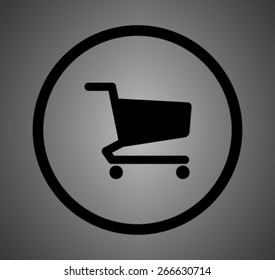 Flat icon of shopping cart