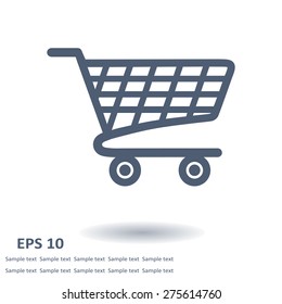 Flat icon of shopping cart