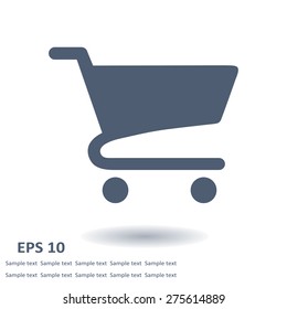 Flat icon of shopping cart