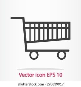 Flat icon of shopping cart