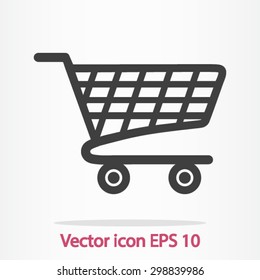 Flat icon of shopping cart