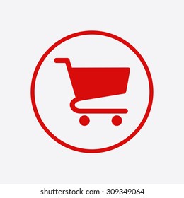 Flat icon of shopping cart