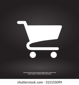 Flat icon of shopping cart