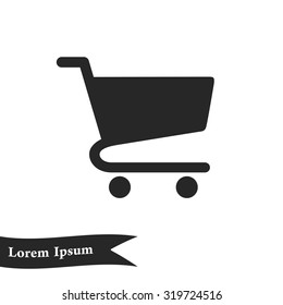 Flat icon of shopping cart