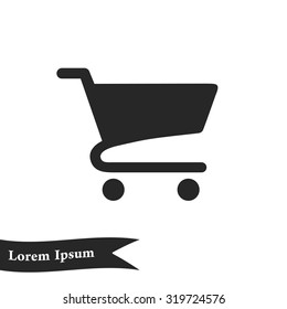 Flat icon of shopping cart