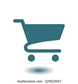 Flat icon of shopping cart