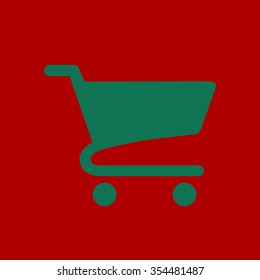 Flat icon of shopping cart