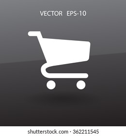 Flat icon of shopping cart