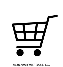 flat icon of shopping cart for websites. flat vector illustration isolated on white background