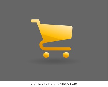 Flat icon of shopping chart
