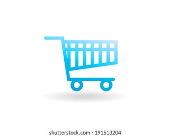 Flat icon of shopping chart