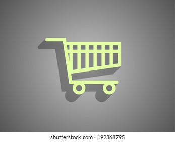 Flat icon of shopping chart