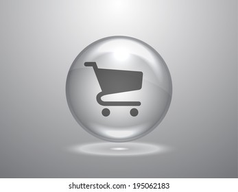 Flat icon of shopping chart