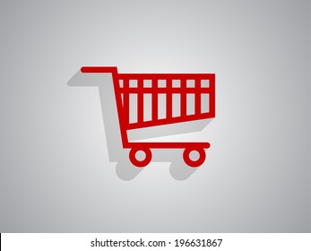 Flat icon of shopping chart