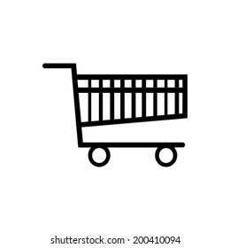 Flat icon of shopping chart