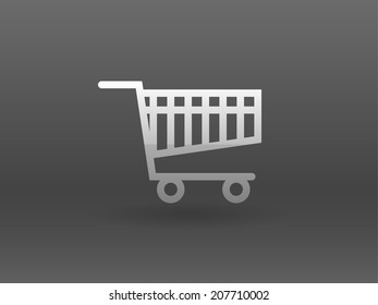 Flat icon of shopping chart