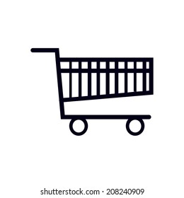 Flat icon of shopping chart