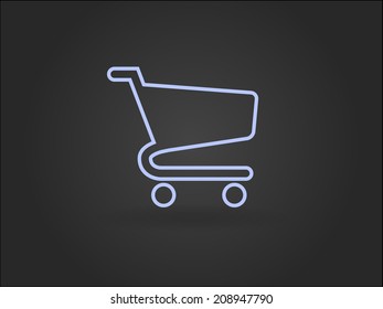 Flat icon of shopping chart