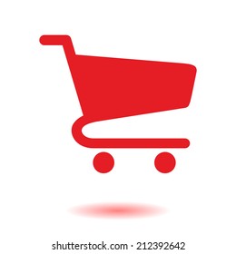 Flat icon of shopping chart