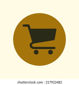 Flat icon of shopping chart