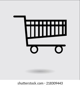 Flat icon of shopping chart