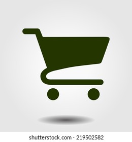 Flat icon of shopping chart