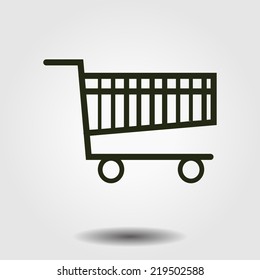 Flat icon of shopping chart