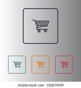 Flat icon of shopping chart