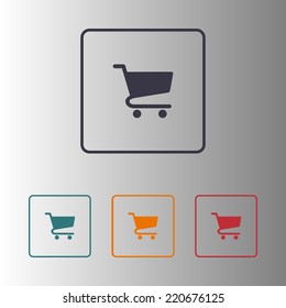 Flat icon of shopping chart
