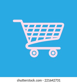 Flat icon of shopping chart