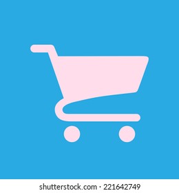 Flat icon of shopping chart