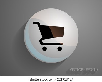 Flat icon of shopping chart