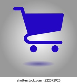 Flat icon of shopping chart