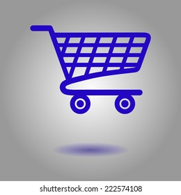 Flat icon of shopping chart