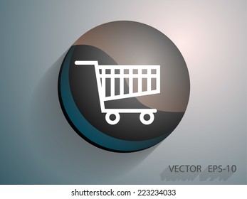 Flat icon of shopping chart