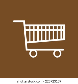 Flat icon of shopping chart