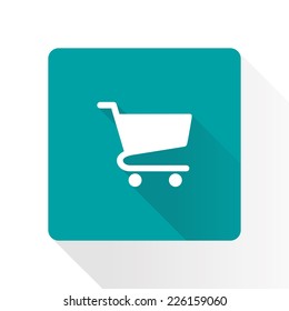 Flat icon of shopping chart