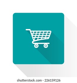 Flat icon of shopping chart