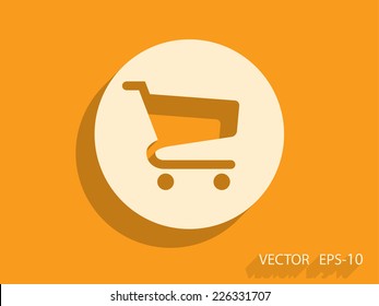 Flat icon of shopping chart