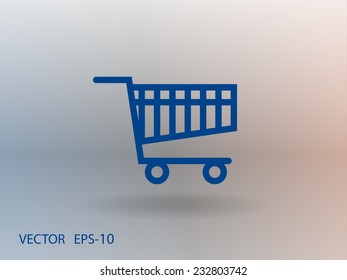 Flat icon of shopping chart