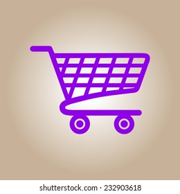 Flat icon of shopping chart